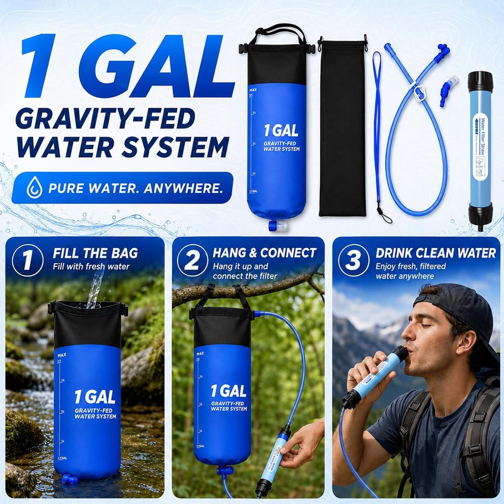 1 Gal Gravity Water Filter Bag - Bivy Bag Emergency recension och pris