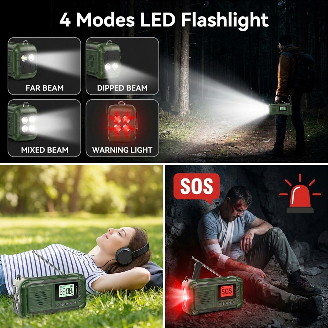 Hand Crank Solar AM FM DAB Wea - Solar Emergency Charger recension och pris